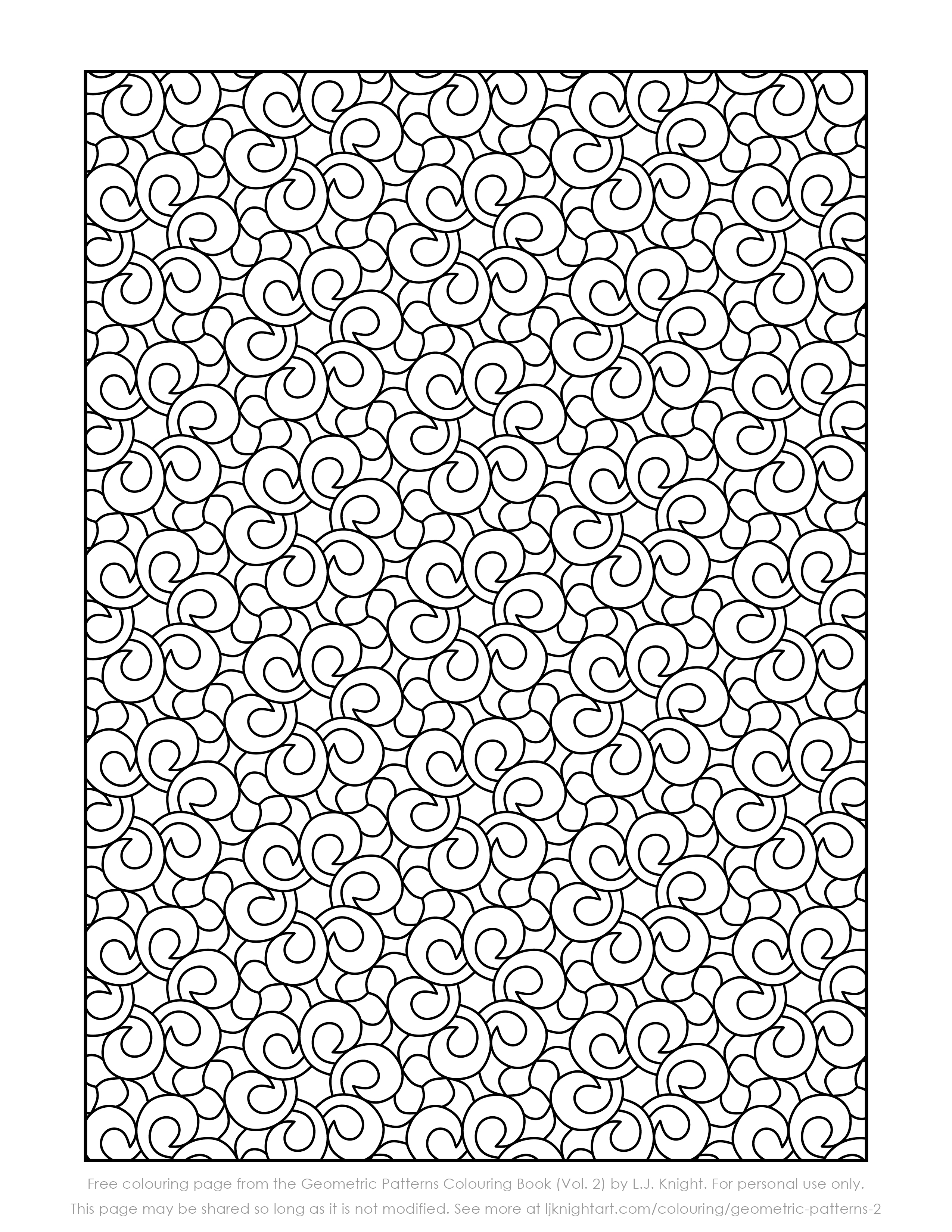 Free abstract geometric pattern printable colouring page lj knight art