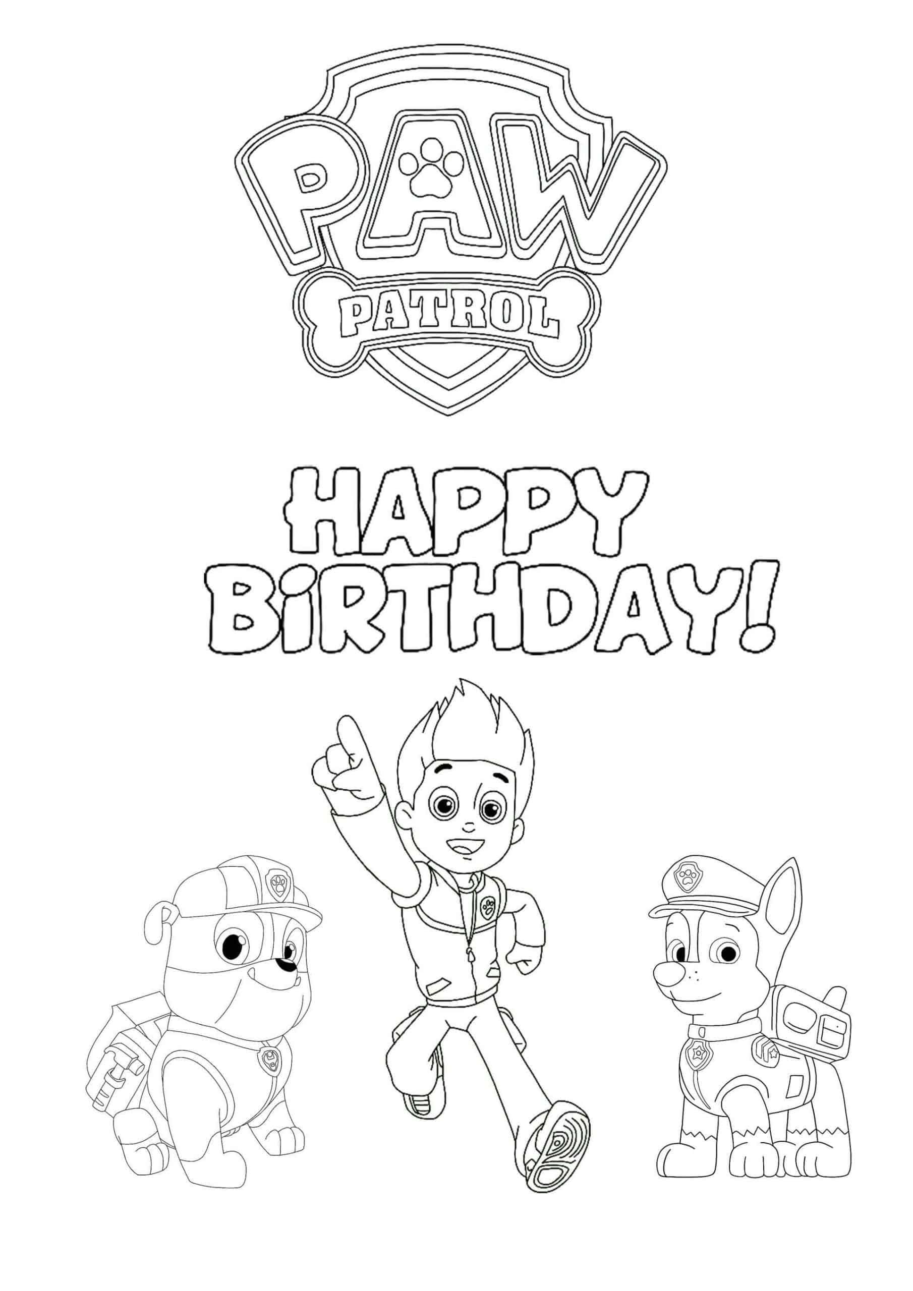 Paw patrol happy birthday coloring page birthday coloring pages paw patrol coloring pages happy birthday coloring pages