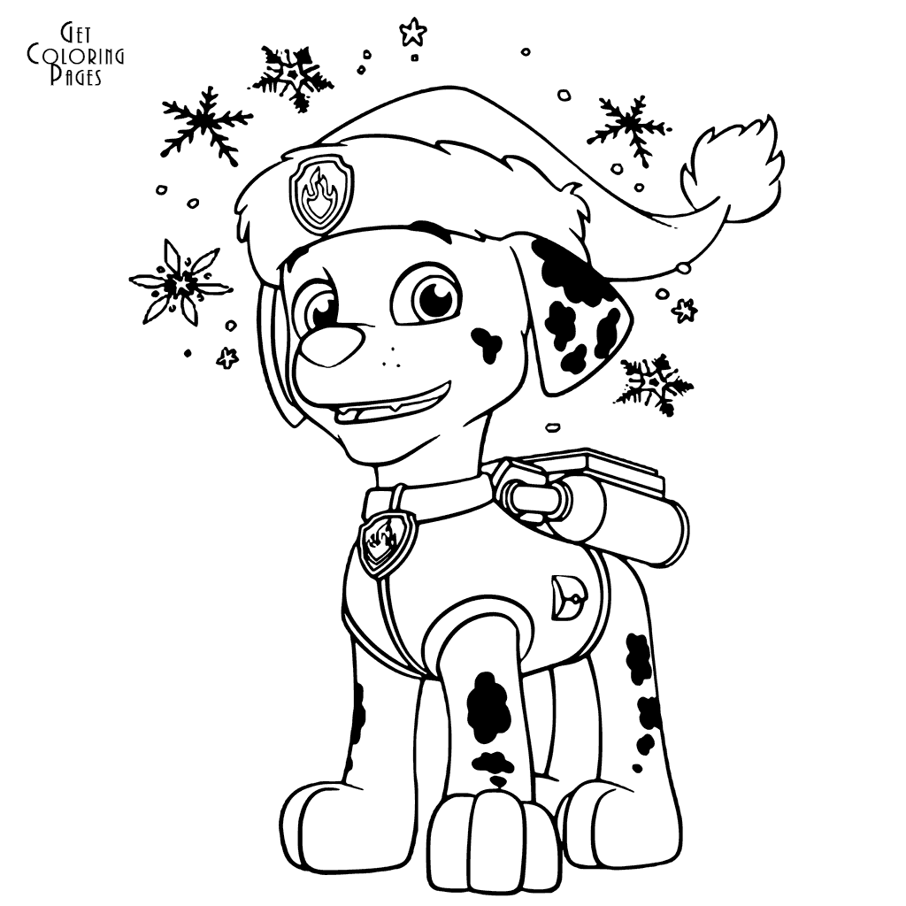 Paw patrol christmas coloring pages printable for free download