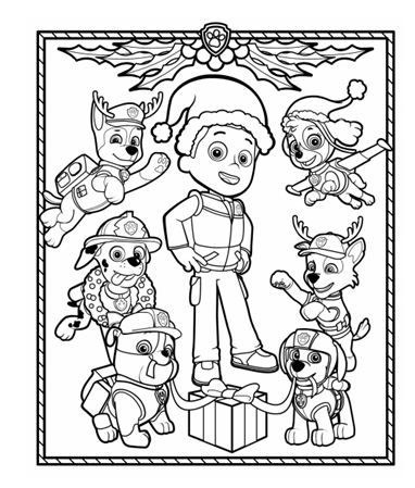 Paw patrol christmas holiday coloring pack colori di natale disegni da colorare pagine da colorare per bambini