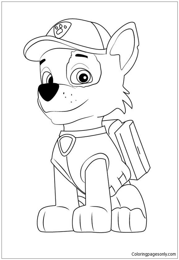 Rocky paw patrol coloring pages printable for free download