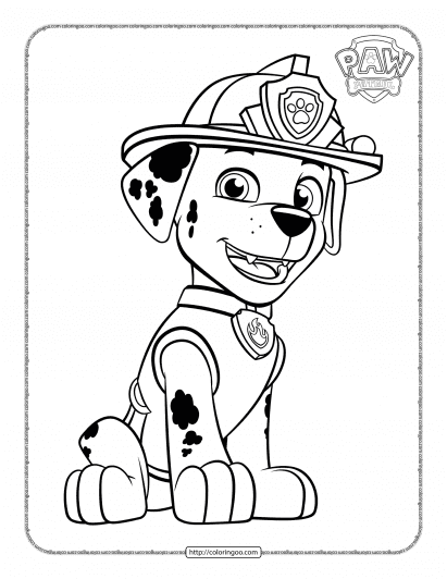 Paw patrol coloring pages free pdf printables