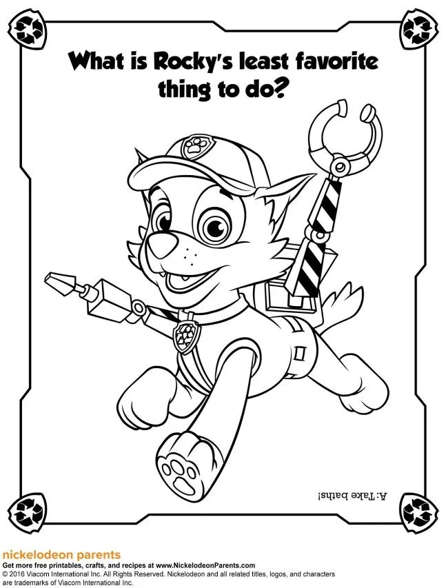 Paw patrol activity sheets and colouring game on