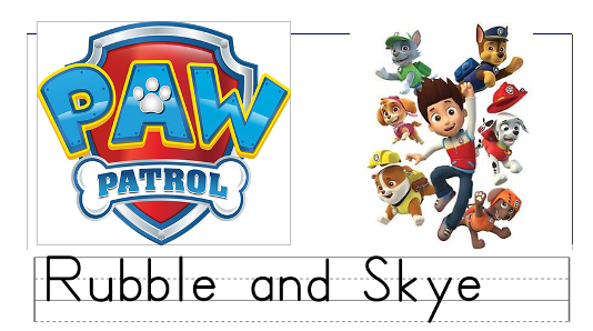 Paw patrol printing â skip the school