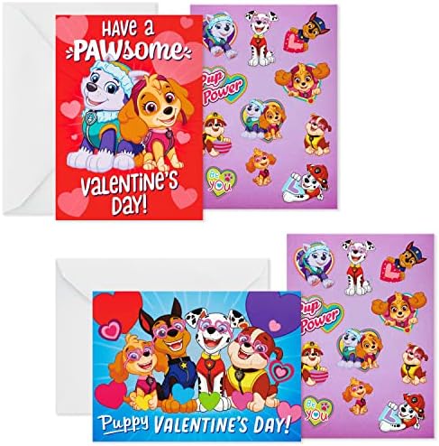 Hallmark kids paw patrol valentines day cards and stickers assortment classroom cards with envelopes office products