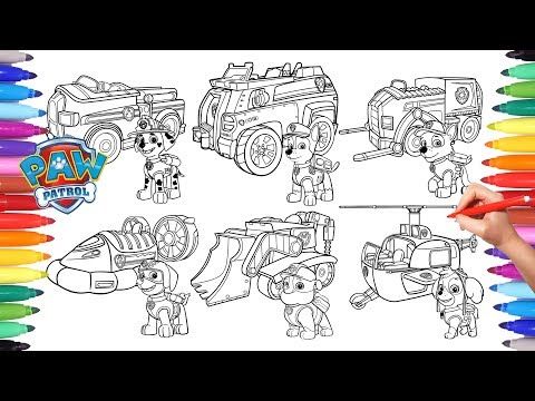 Paw patrol vehicles coloring pages for kids how to color all paw patrol and all their vehâ paw patrol coloring pages paw patrol coloring paw patrol vehicles