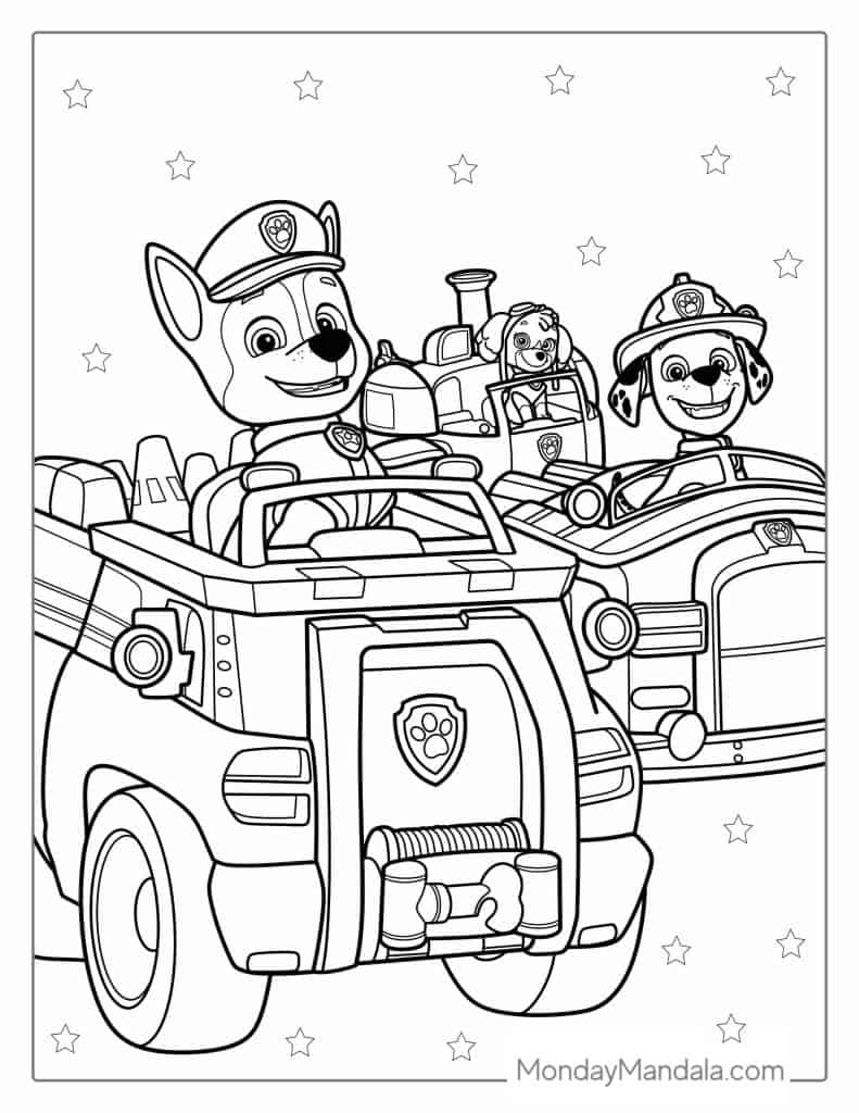 Paw patrol coloring pages free pdf printables