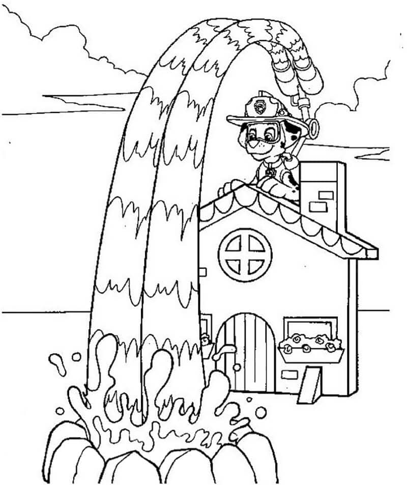 Marshall paw patrol image coloring page