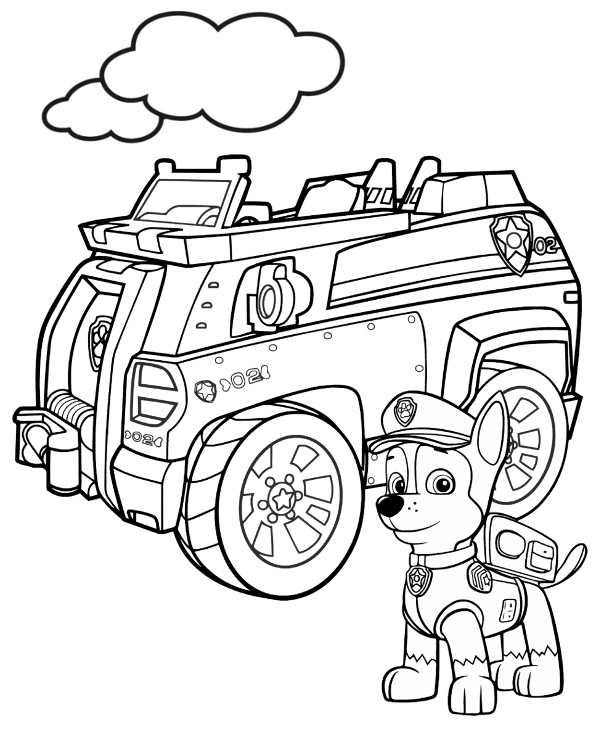 Paw patrol picture to color chase