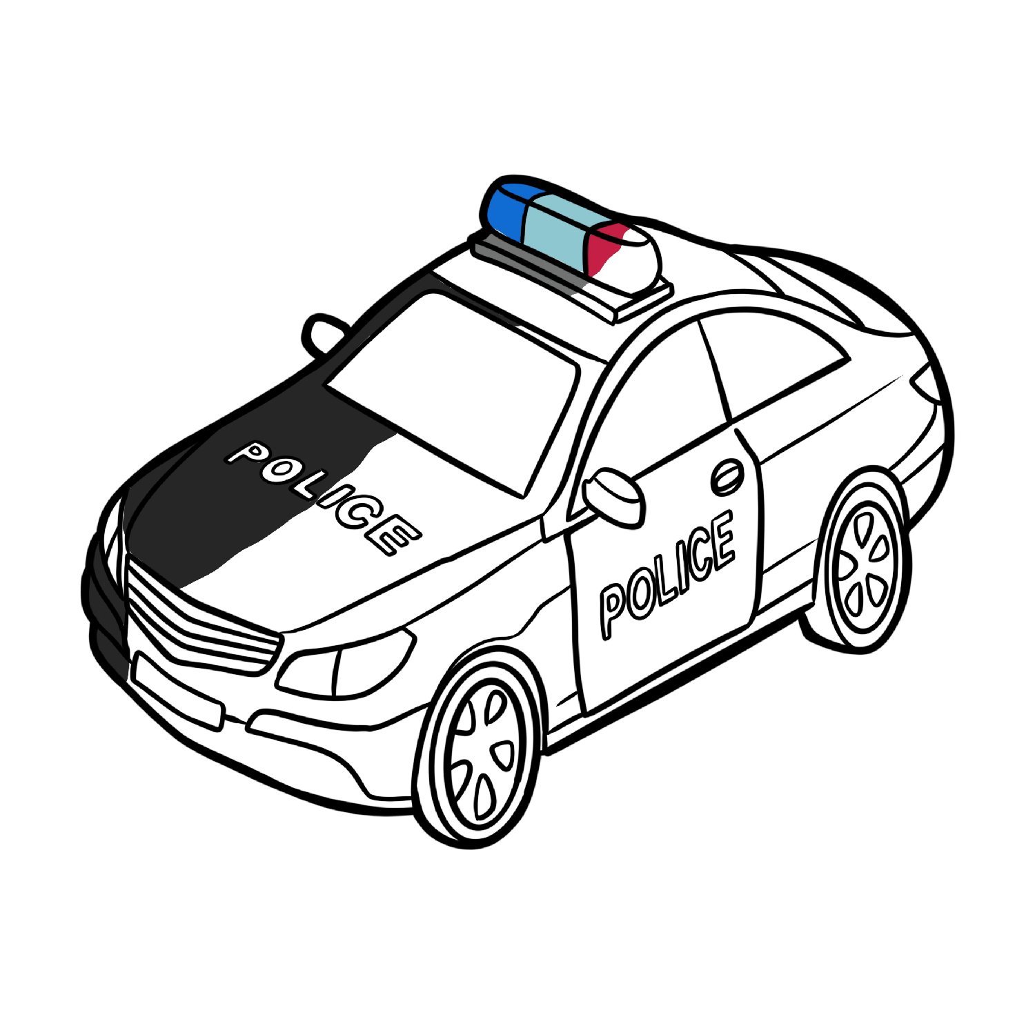 Police car coloring page