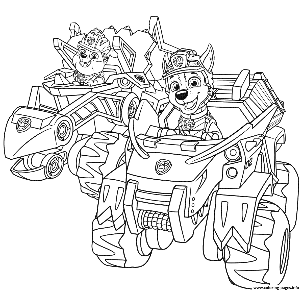 Paw patrol dino rescue cars coloring page printable paw patrol coloring pages paw patrol coloring paw patrol