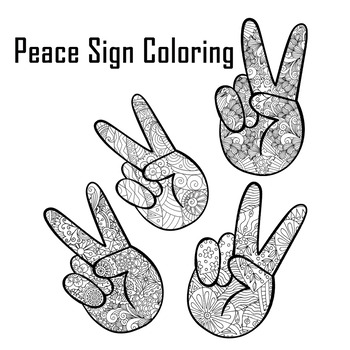 Peace sign coloring pages peace sign zentangle mandalameditation activities