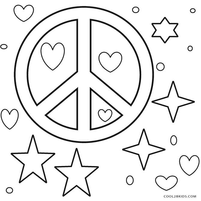 Free printable peace sign coloring pages