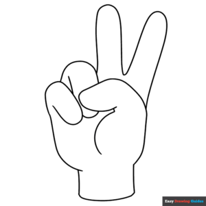Peace sign coloring page easy drawing guides