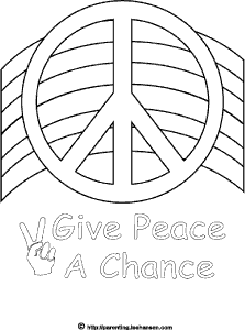 Printable peace rainbow poster coloring page