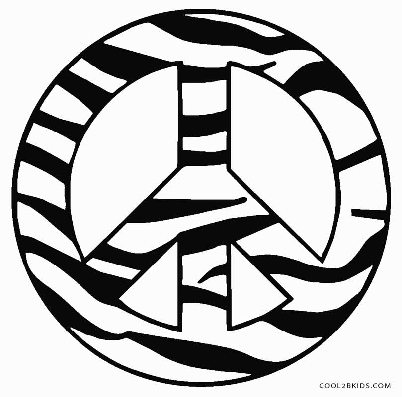 Free printable peace sign coloring pages