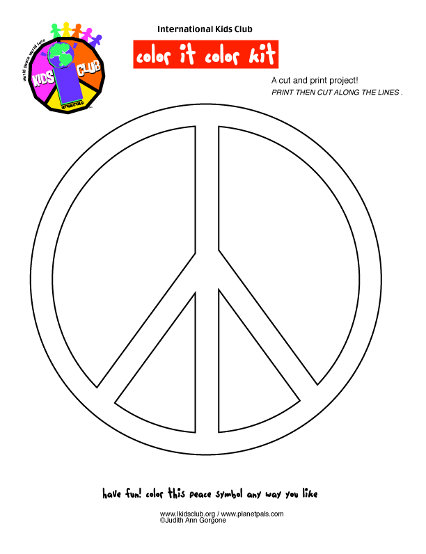 Make your own peace sign symbol coloring page art project lesson plan