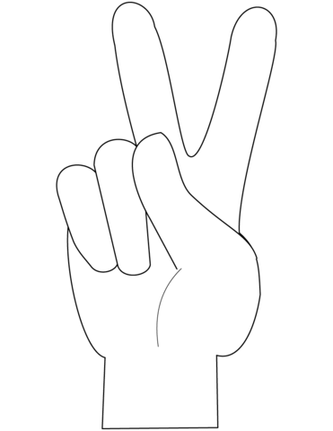 Peace sign gesture coloring page free printable coloring pages