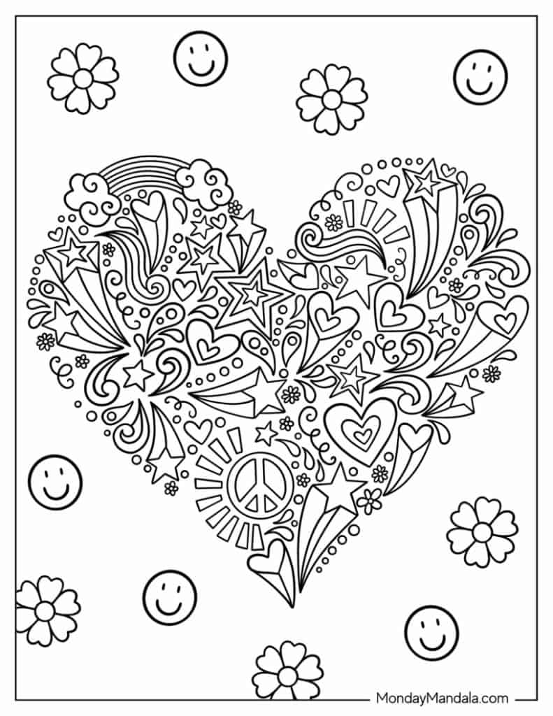 Peace coloring pages free pdf printables