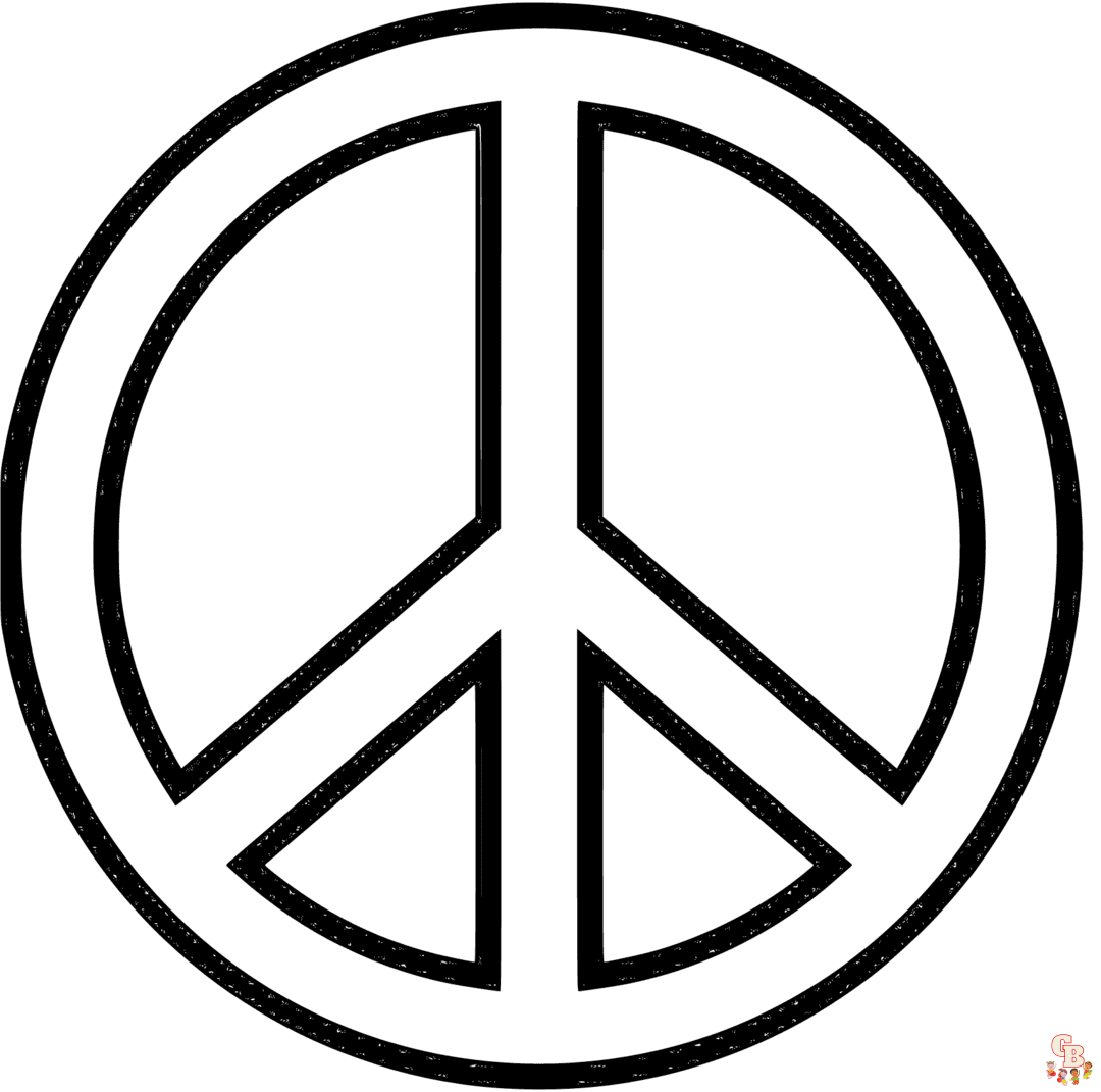 Printable peace sign coloring pages free for kids and adults