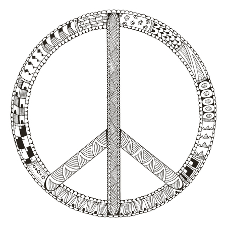 Peace sign coloring page stock photos and images