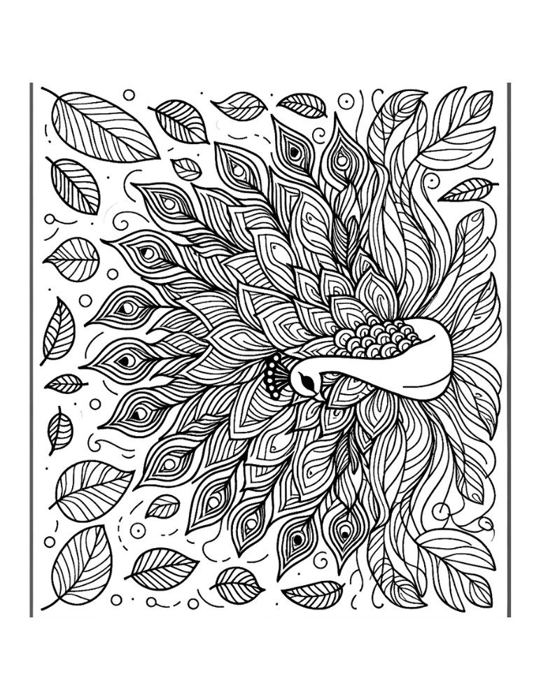 Free peacock coloring pages for kids