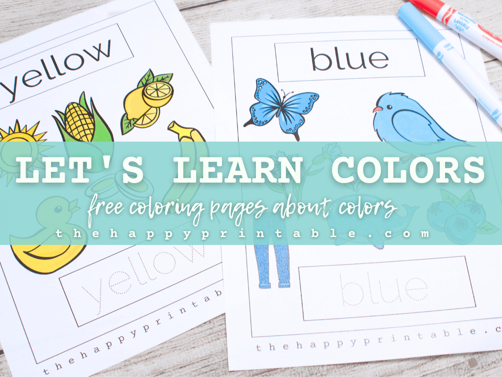 Learning colors coloring pages the happy printable