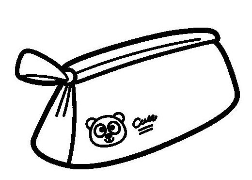 Cute school pencil case with bear themed coloring page school pencil case pencil case coloring pages