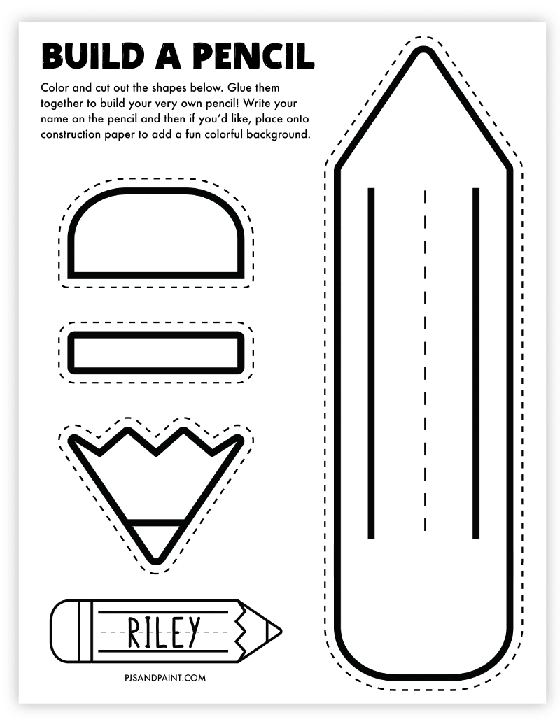 Free printable build a pencil craft