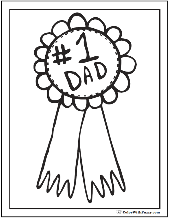 Award fathers day coloring page