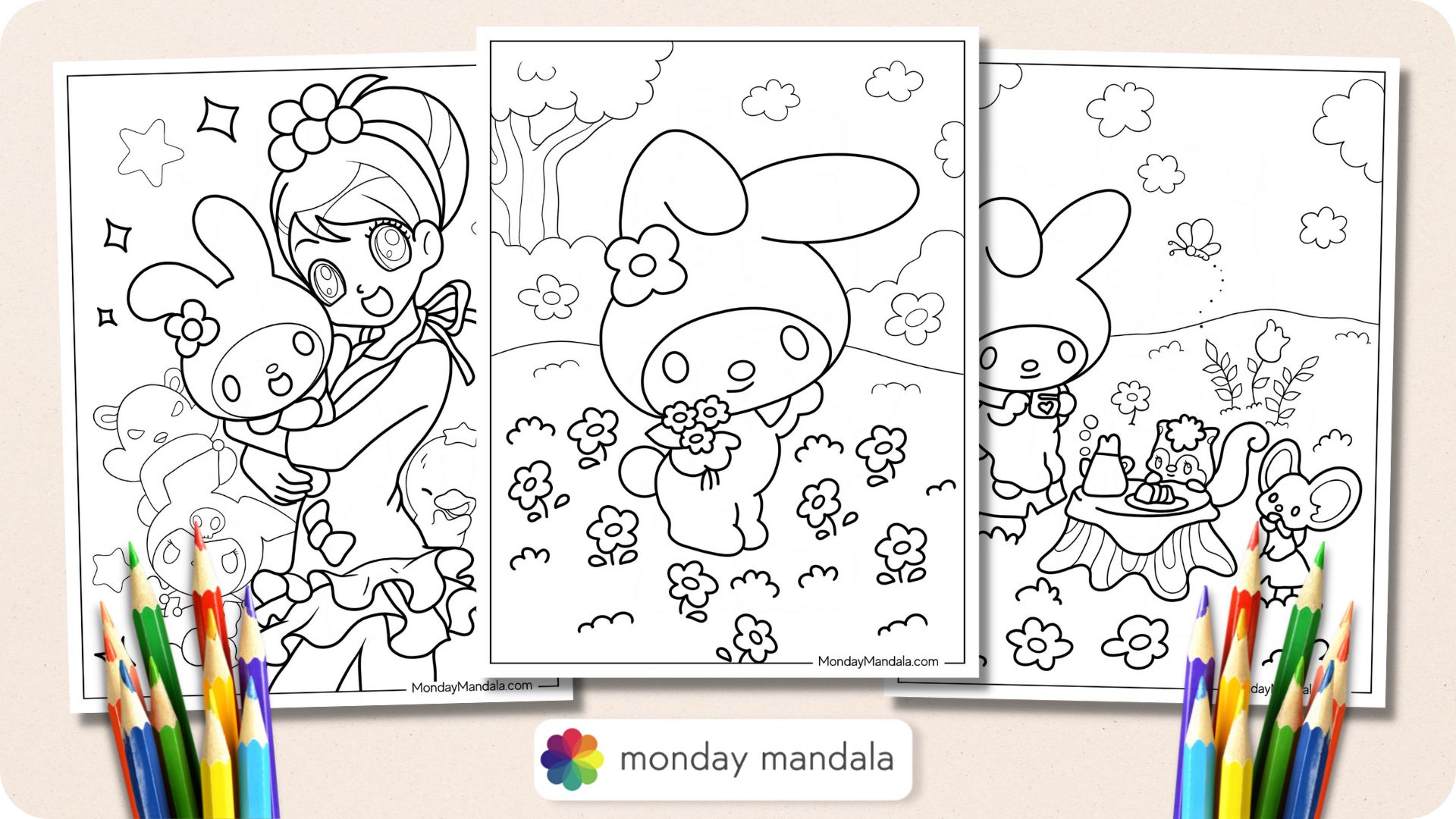 My melody coloring pages free pdf printables