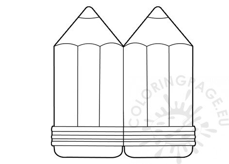 Pencil shaped card template coloring page