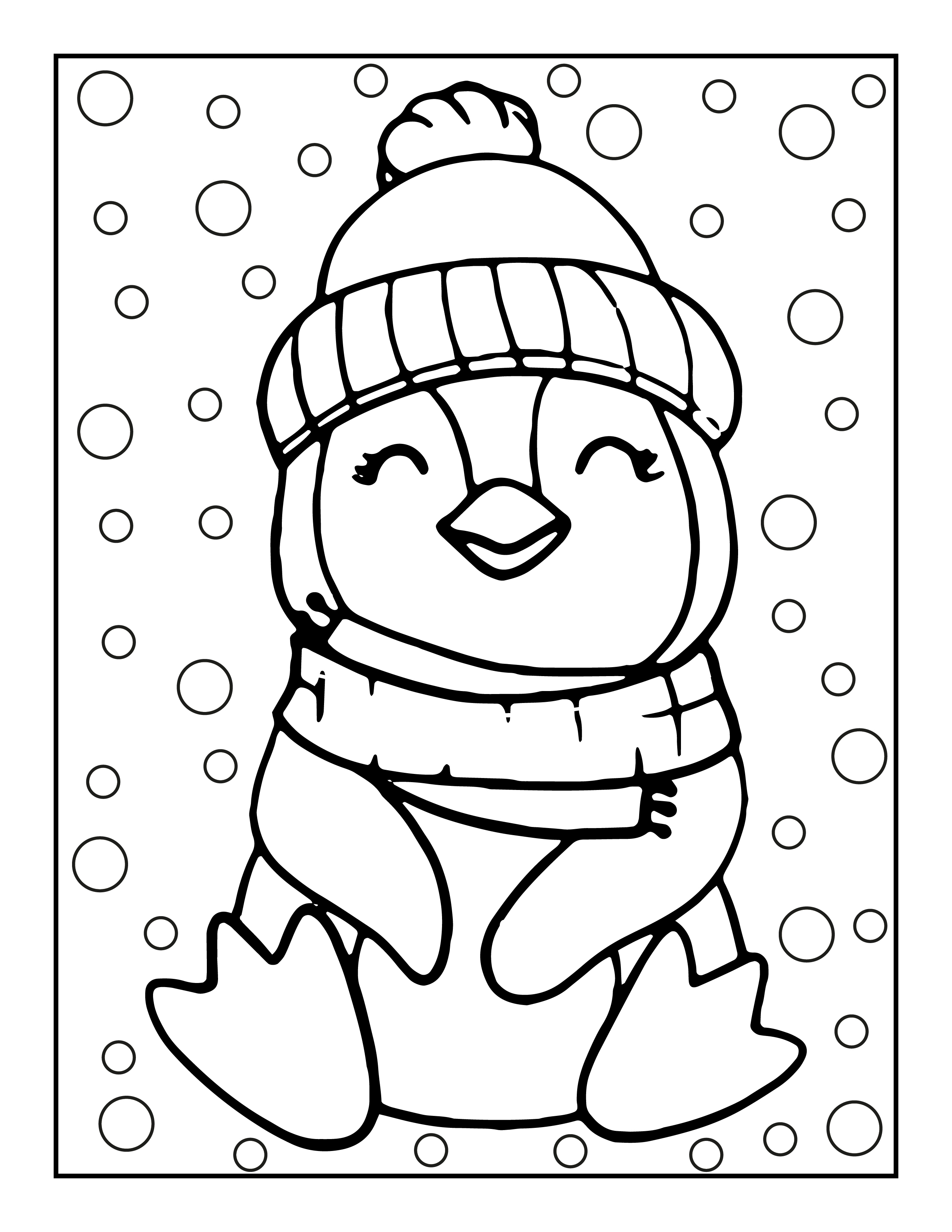 Penguin coloring pages free christmas coloring printables
