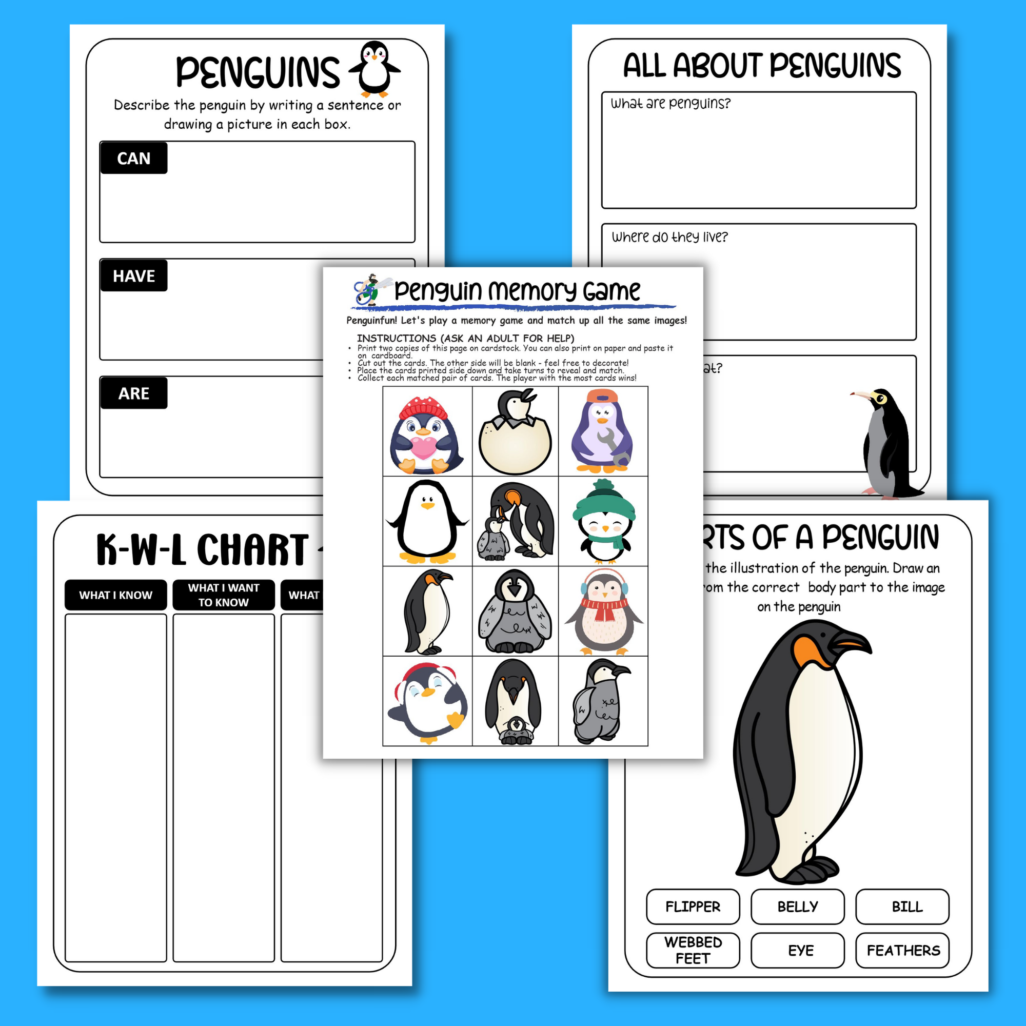 Life cycle of a penguin worksheets world penguin day made by teachers