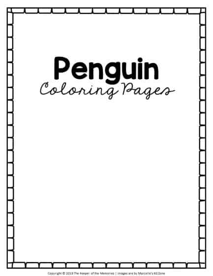 Free printable penguin coloring pages