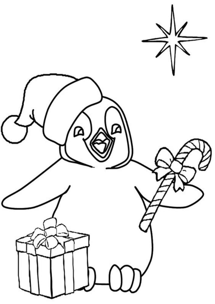 Free easy to print penguin coloring pages