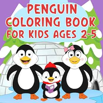 Penguin loring book for kids ages