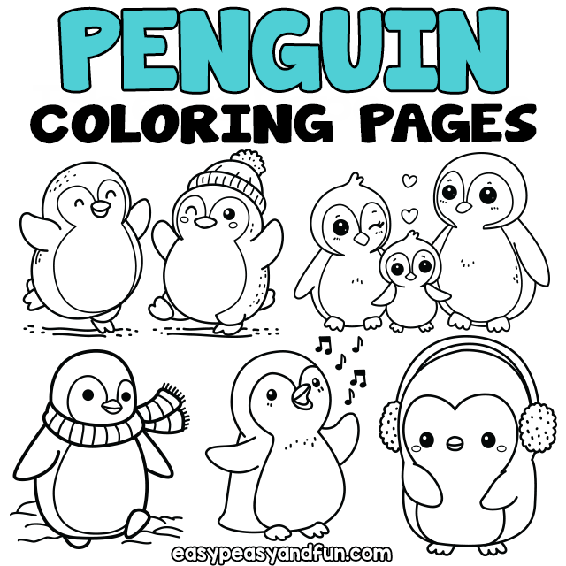 Printable penguin coloring pages