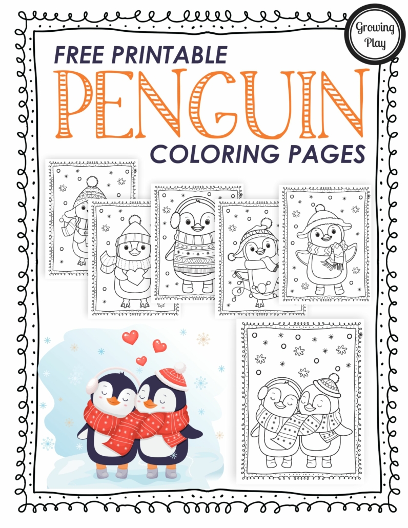 Cute penguin coloring pages