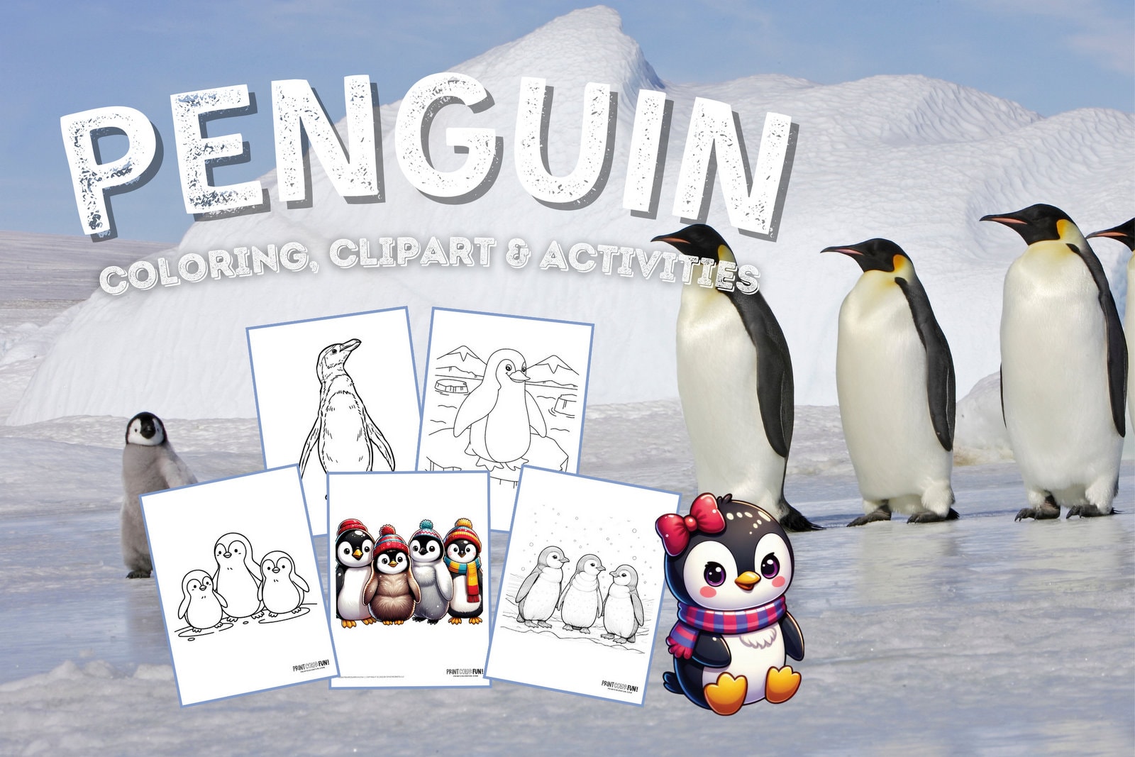 Penguin clipart coloring pages create a flurry of wintertime fun with crafts activities at