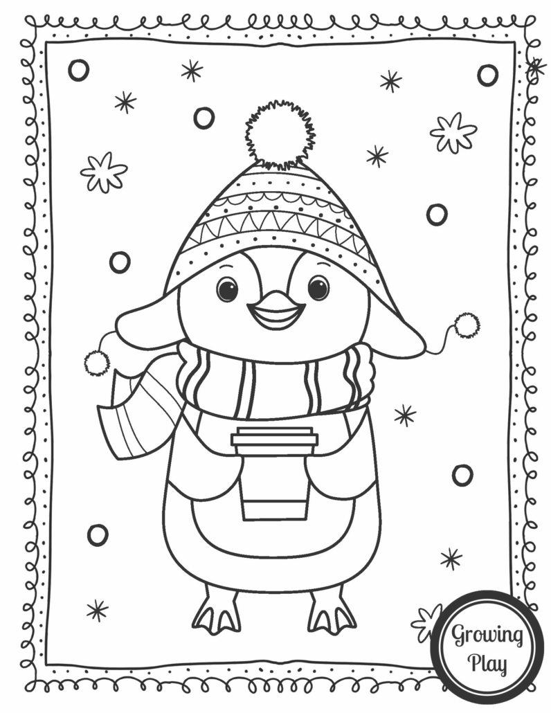 Cute penguin coloring pages