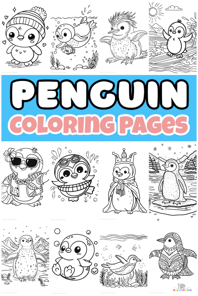 Printable penguin coloring pages for kids