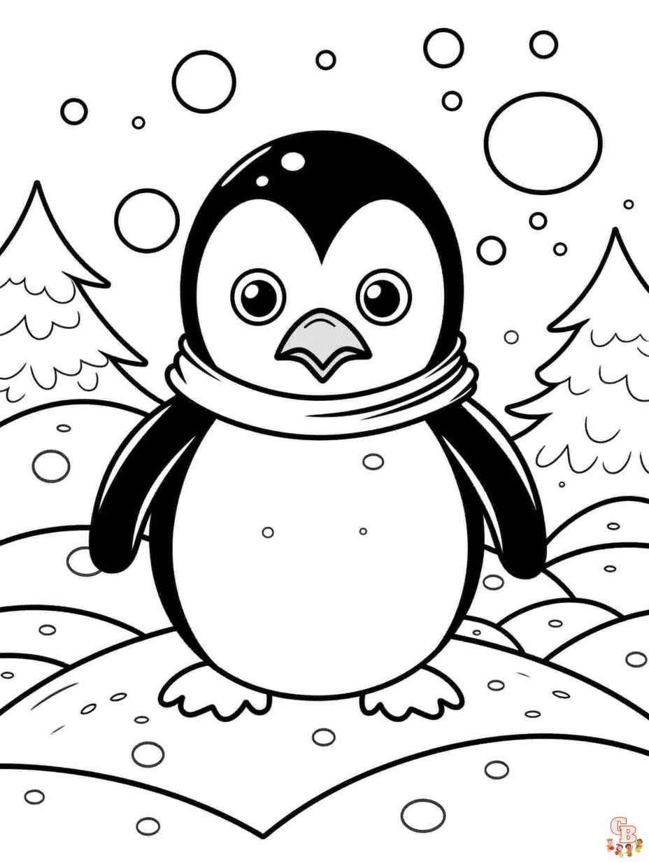 Penguin coloring pages printable free fun for kids