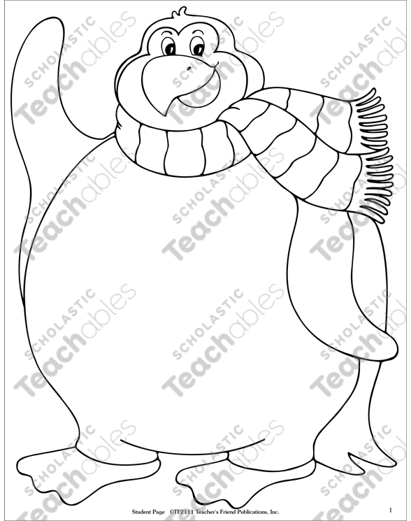 Penguin coloring page printable coloring pages