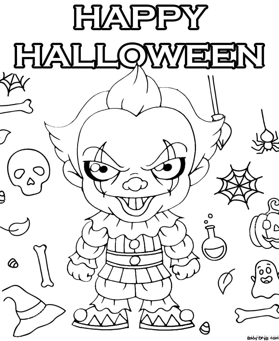 Coloring page pennywise coloring halloween printout