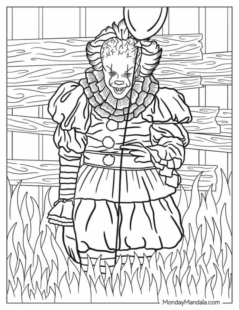 Horror coloring pages free pdf printables