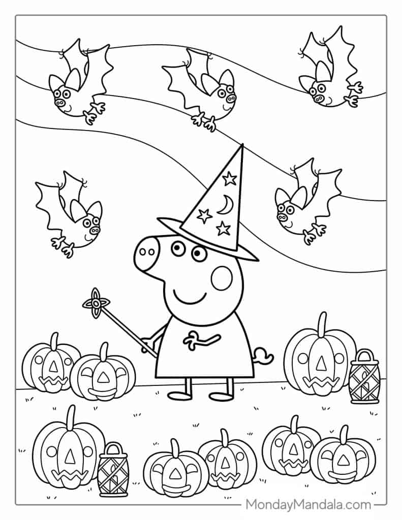 Peppa pig coloring pages free pdf printables