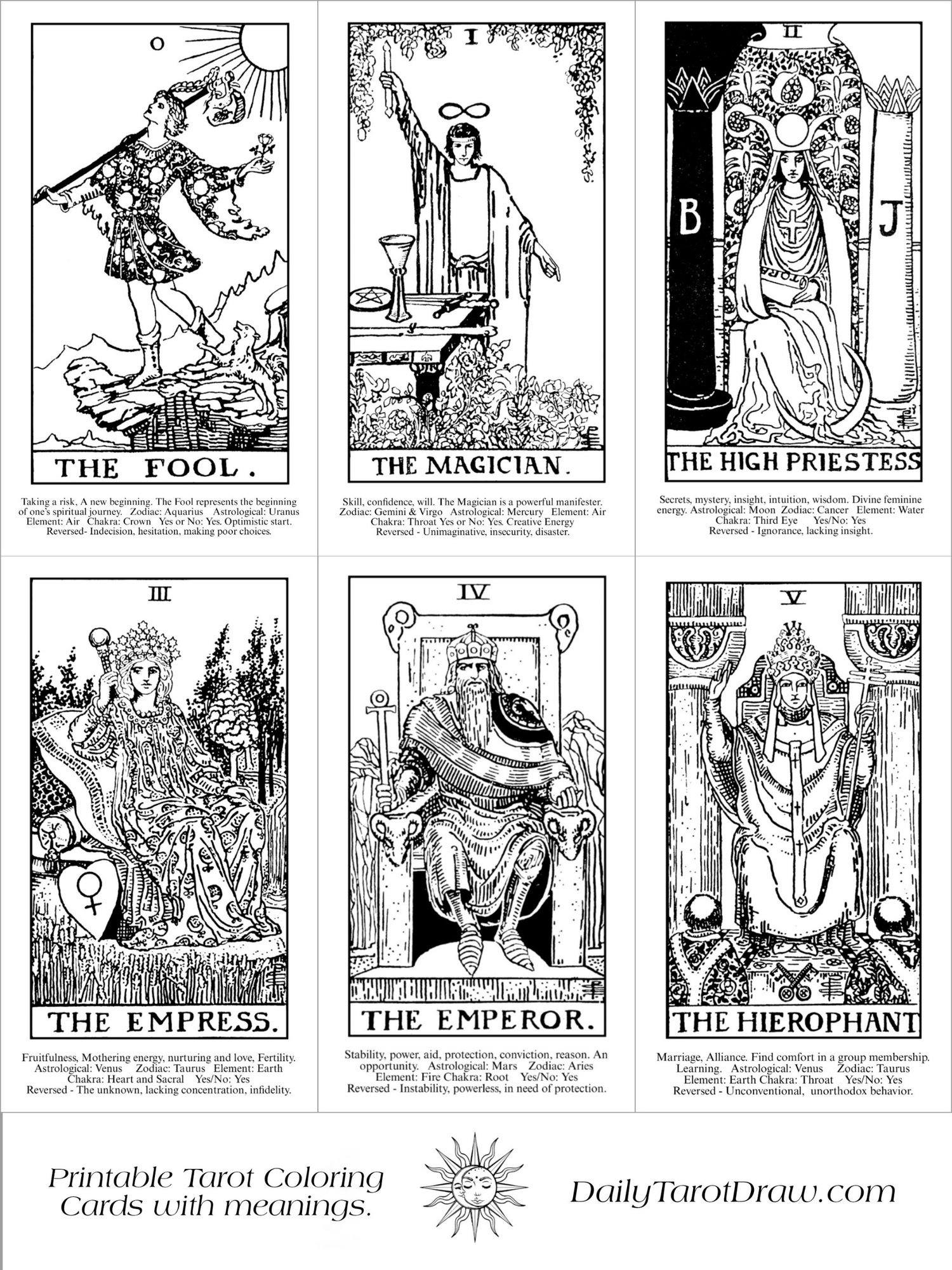 Printable tarot cards â daily tarot draw