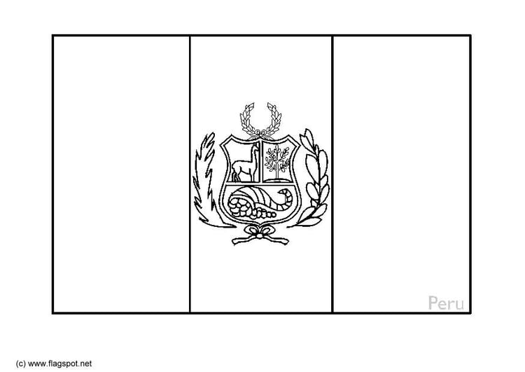 Coloring page flag peru