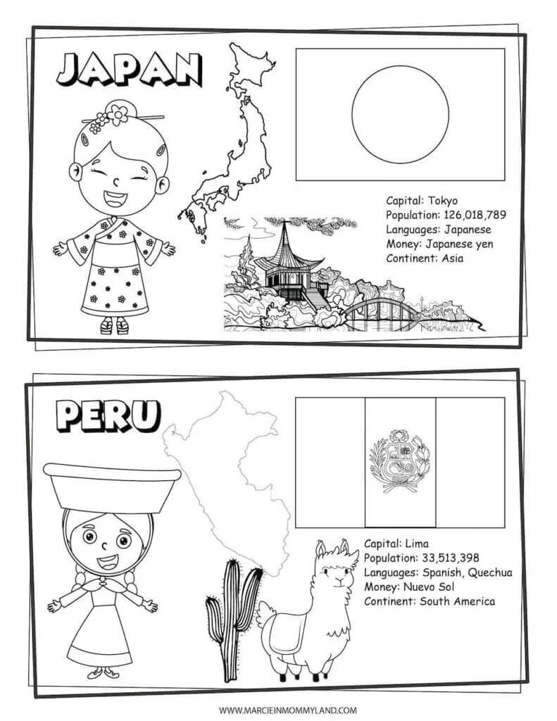 Free printable coloring pages of people all around the world